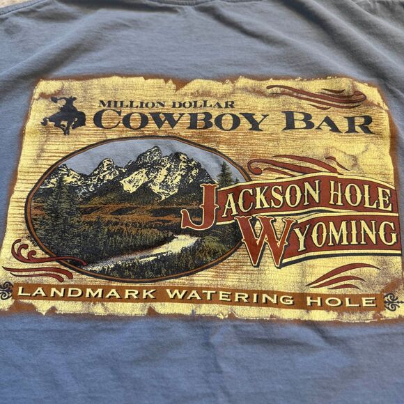 Million Dollar Cowboy Bar Jackson Hole Wyoming TShirt Blue Mens XL - Picture 5 of 8